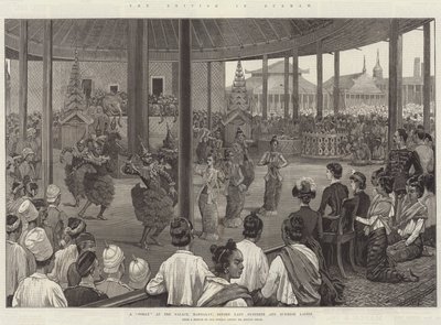 The British in Burmah, a Pooay at the Palace, Mandalay, before Lady Dufferin and Burmese Ladies by Sidney Paget